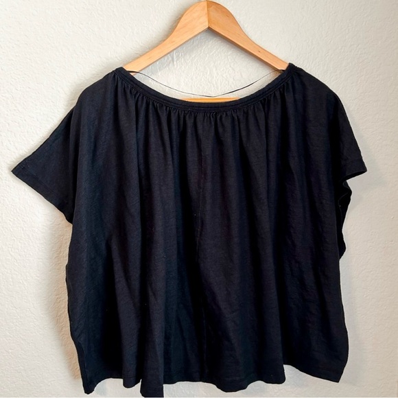 Deletta x Anthropologie Women’s Flowy Short Sleeve Top in Black, Size M/L - Picture 4 of 6
